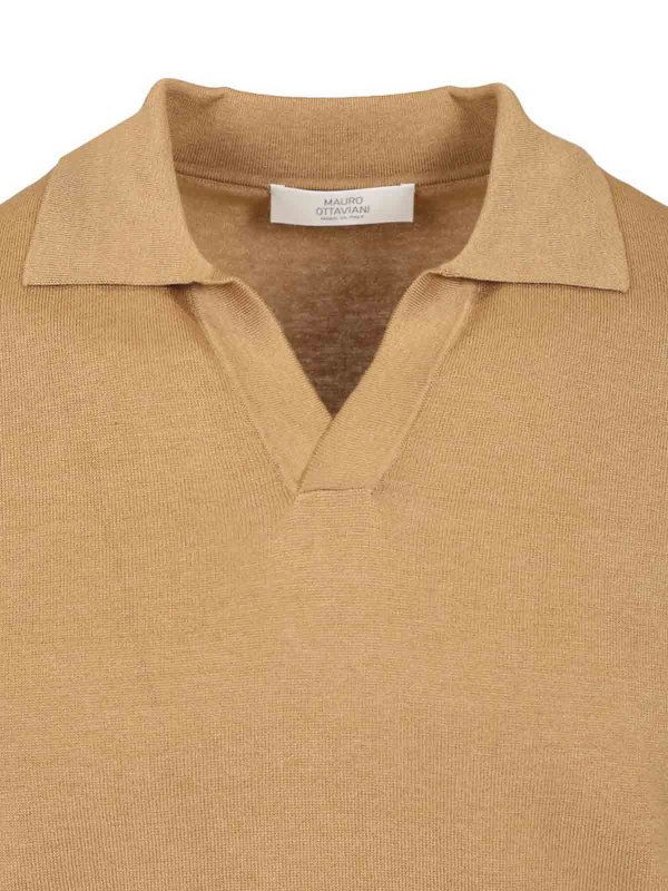 The Best Shops MAURO OTTAVIANI: polo shirts - Knitted Jersey Polo Shirt
