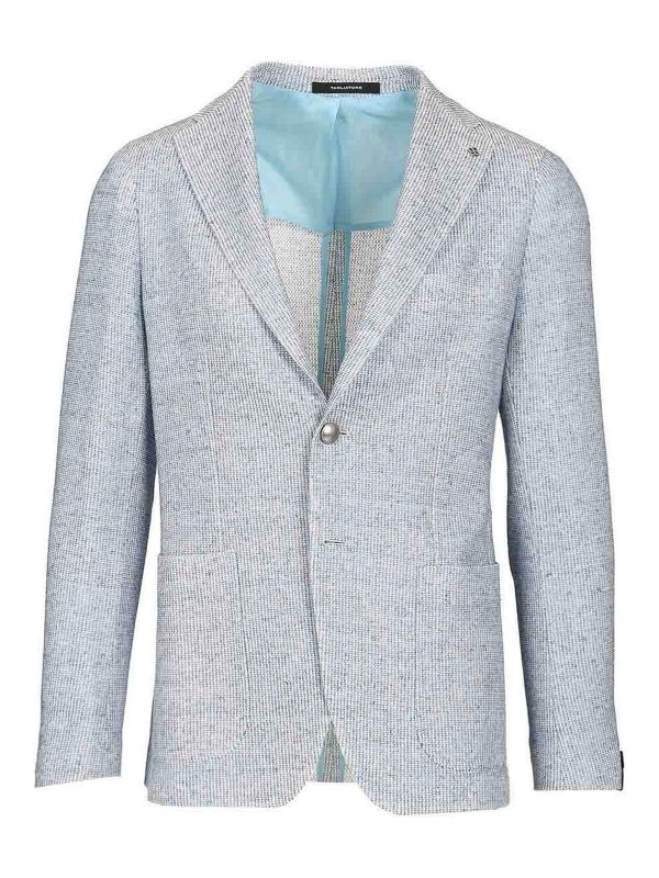 TAGLIATORE: blazers - Cotton And Linen Jersey Blazer