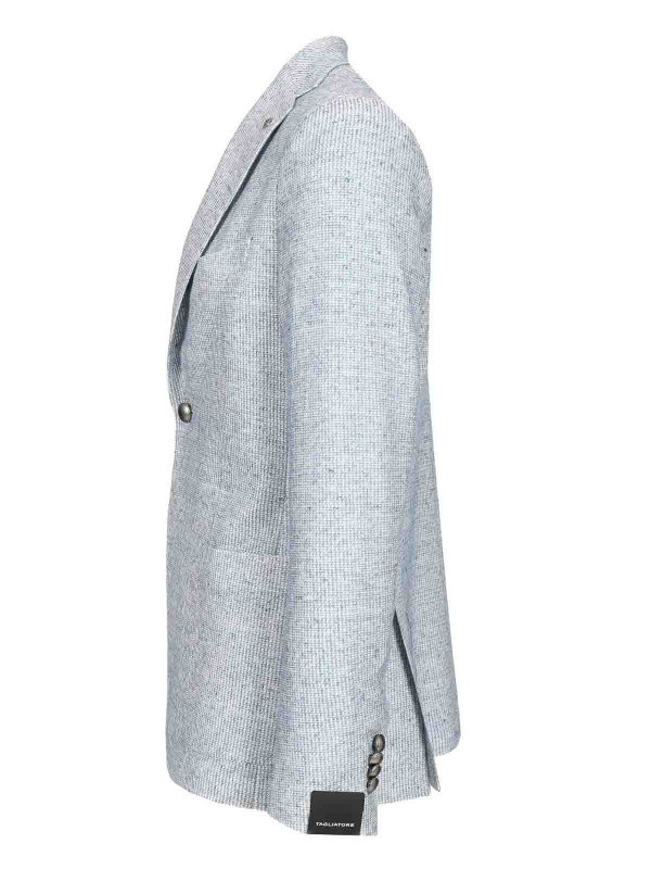 The Best Shops TAGLIATORE: blazers - Cotton And Linen Jersey Blazer