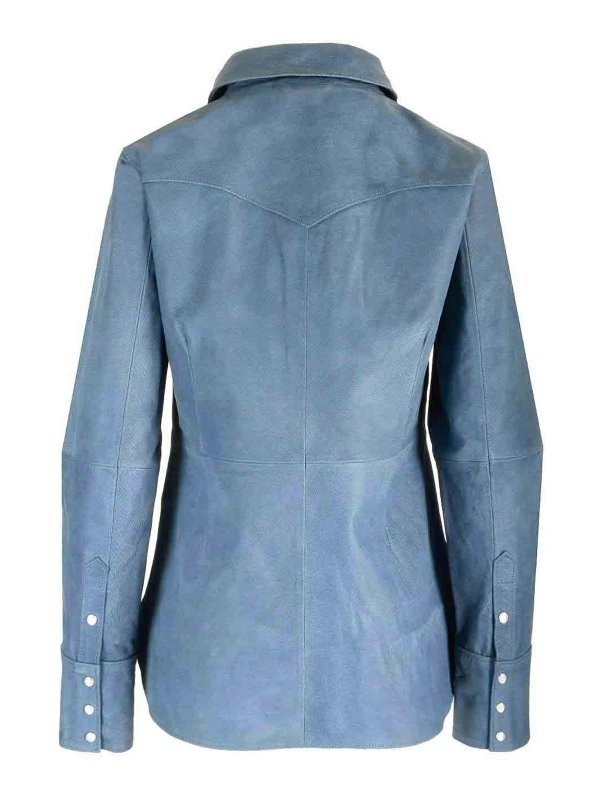 STAND STUDIO: shirts online - Western Style Leather Shirt