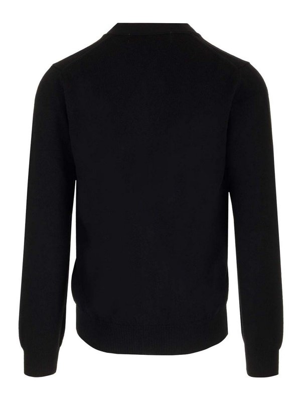 Comme des Garçons Play: cardigan online - Cardigan di lana nera