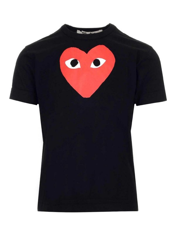 Comme des Garçons Play: T-shirts - T-Shirt - Schwarz