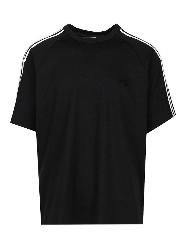 Y-3: t-shirt - T-shirt con 3 strisce