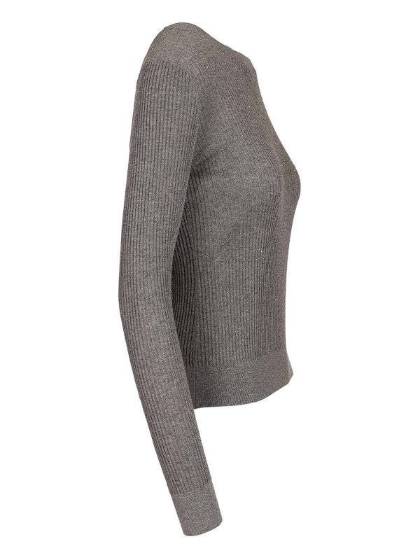 The Best Shops MAX MARA STUDIO: crew necks - Wool And Silk Sequin Sweater