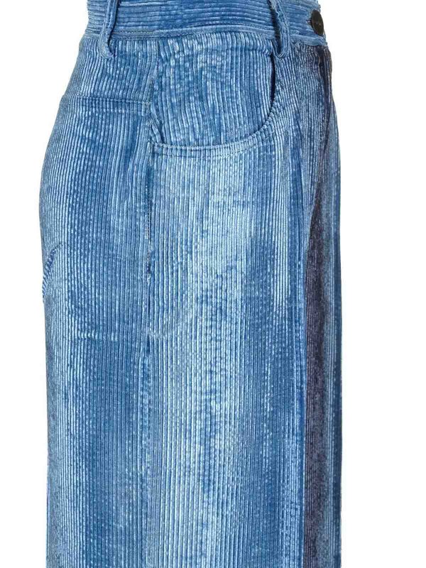 FORTE FORTE buy online Degrad Denim Velvet Wide Leg Pants Delav