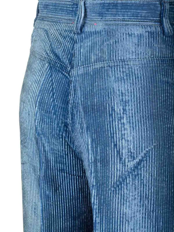 The Best Shops FORTE FORTE: Degrad Denim Velvet Wide Leg Pants Delav