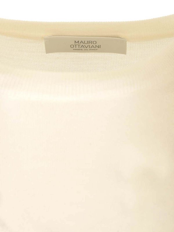 クルーネック - 白 shop online: MAURO OTTAVIANI