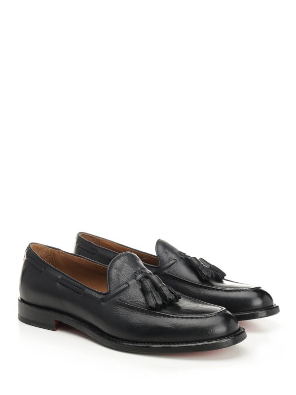 CORVARI: Loafers & Slippers online - Blue Leather Mocassin
