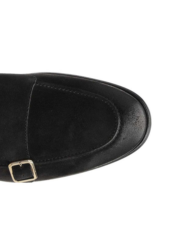 Black Suede Double Buckle Moccasin shop online: CORVARI