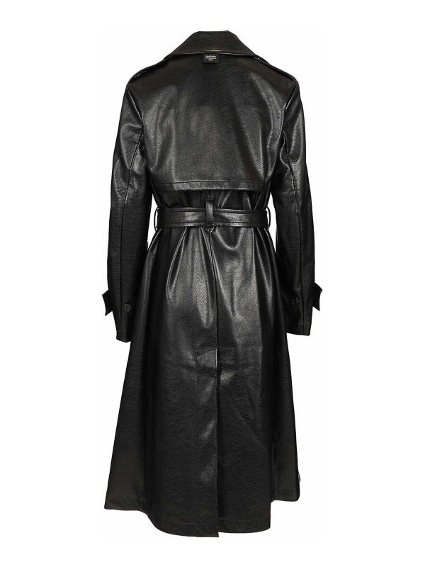 Acne Studios: cappotti corti online - Trench di cuoio lungo