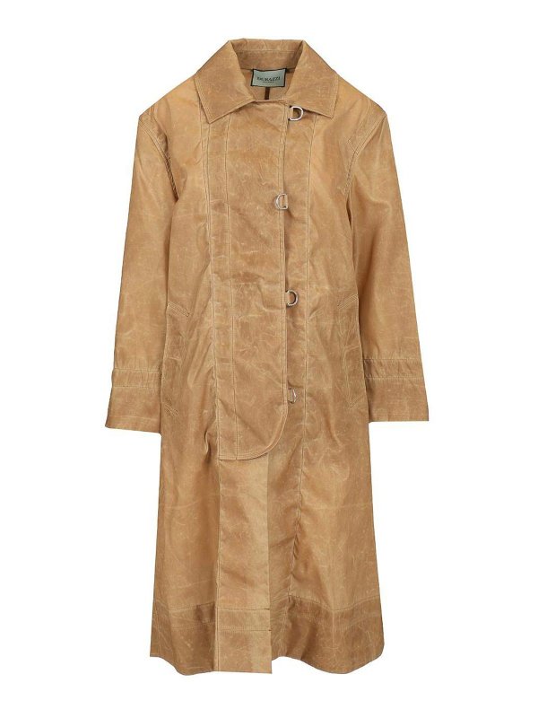 DURAZZI MILANO: trench coats - Leather Effect Raincoat