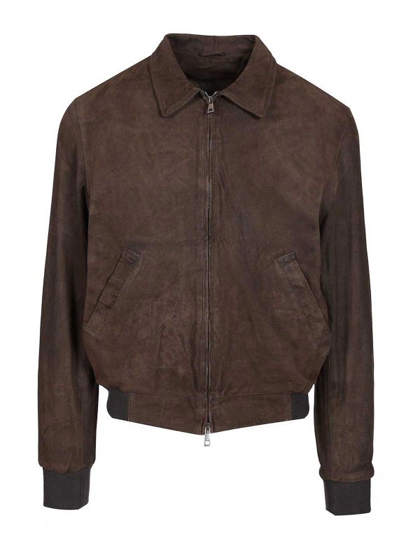 GIORGIO BRATO: casual jackets - Suede Nappa Bomber Jacket