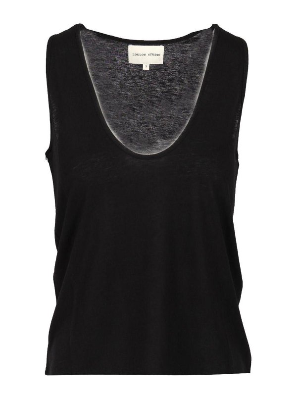 LOULOU STUDIO: Tops & Débardeurs - Top - Noir