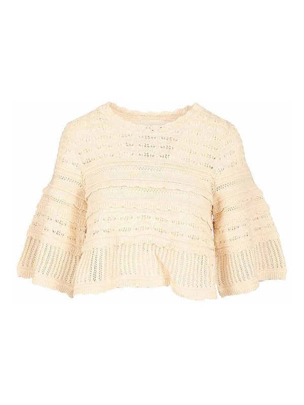 Isabel Marant Etoile: blouses - Azelia Crop Knit Blouse