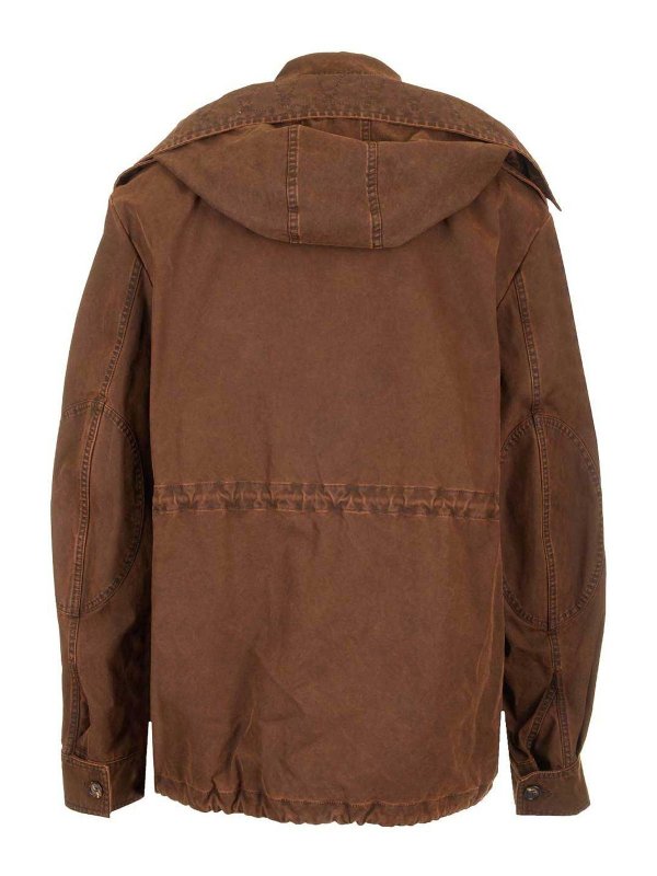 Alexander Mcqueen Cotton Canvas Parka - Brown|810028QTACR2023