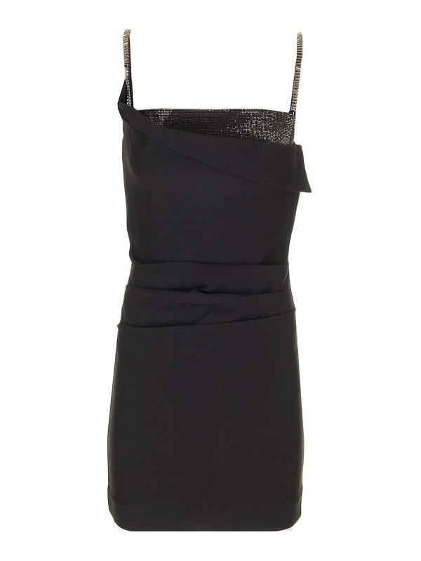 ROLAND MOURET: short dresses - Black Stretch Crepe Mini Dress