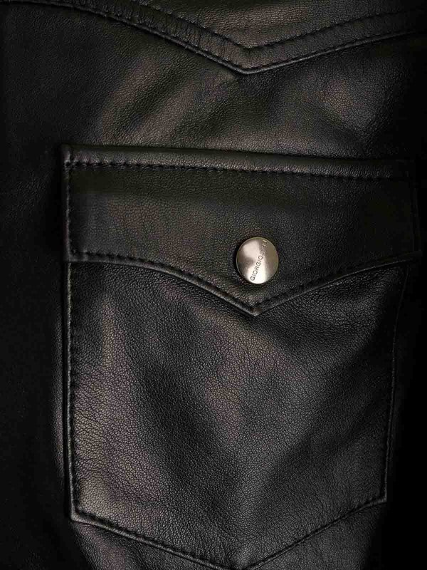 Black Leather  Shirt shop online: GIORGIO BRATO