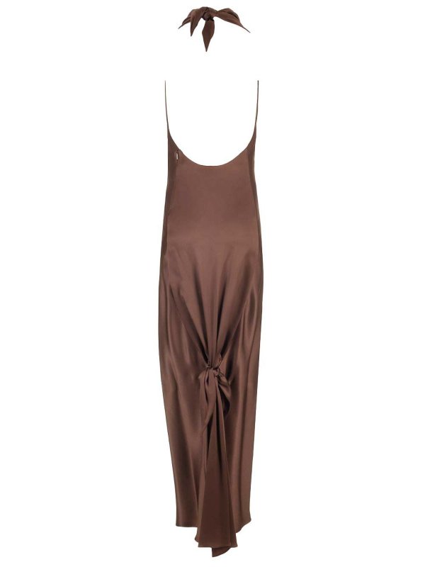 LOEWE: maxi dresses online - Long Scarf Dress In Silk Satin