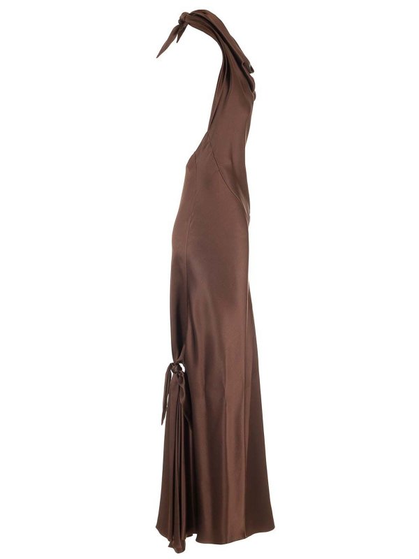 The Best Shops LOEWE: maxi dresses - Long Scarf Dress In Silk Satin