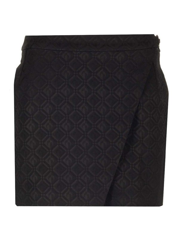 MARINE SERRE: ニーレングススカート＆ミディ丈 - 膝丈/ミディスカート - 黒