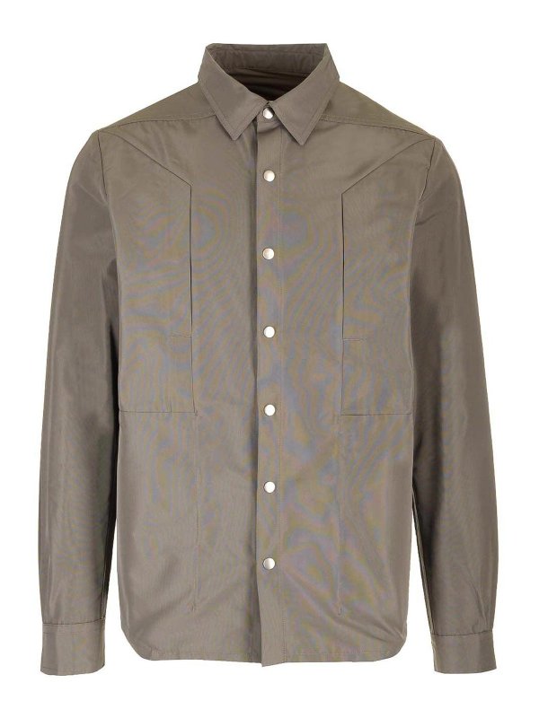 RICK OWENS: shirts - Fogpoket Dove Grey Shirt