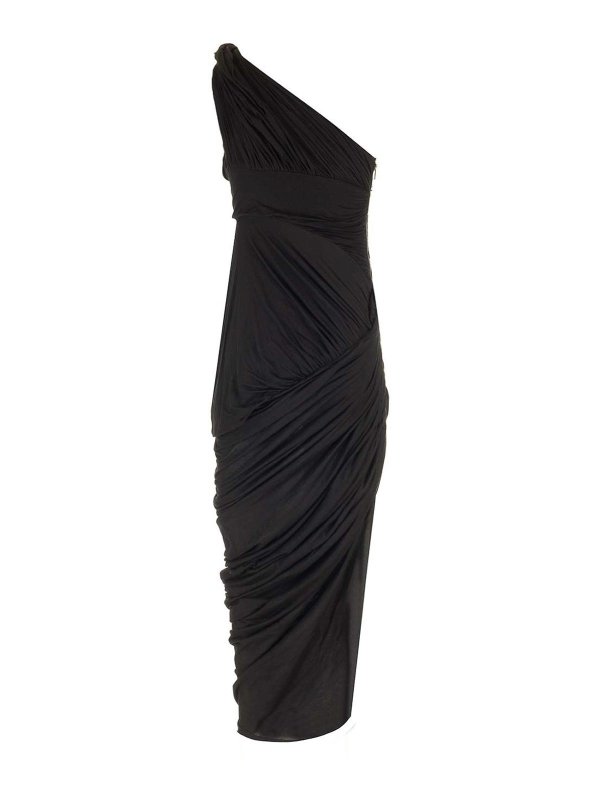 RICK OWENS: maxi dresses online - Draped Jersey Midi Dress