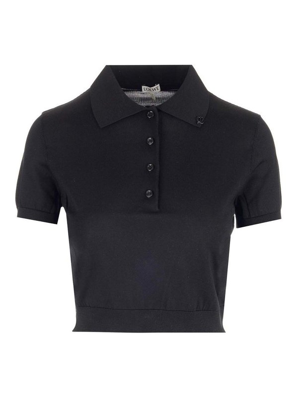 LOEWE: polo shirts - Cropped Polo Shirt