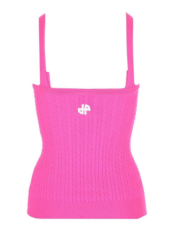 PATOU: Top e canotte online - Top fucsia con croce