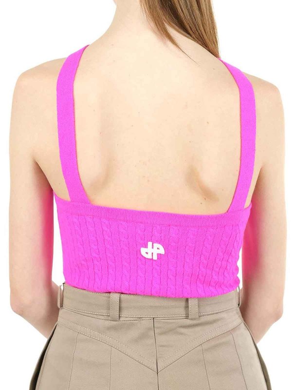 Top e canotte shop online Top fucsia con croce