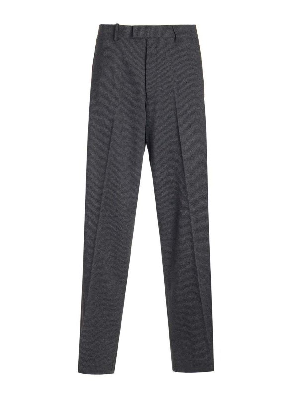RAF SIMONS: Tailored & Formal trousers - Grey Straight Trousers