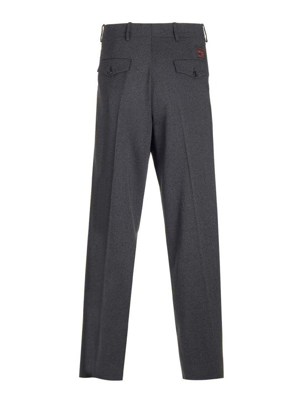 RAF SIMONS: Tailored & Formal trousers online - Grey Straight Trousers