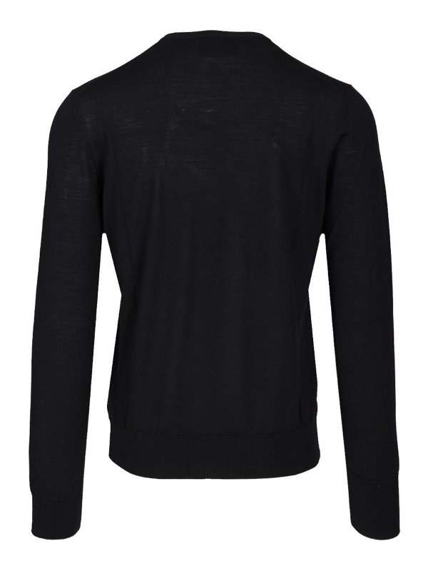 GIORGIO ARMANI: Strickpullover mit Rundhalsausschnitt online - Rundhalspullover - Blau