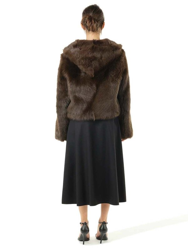 Giacca con cappuccio di shearling shop online: LOEWE