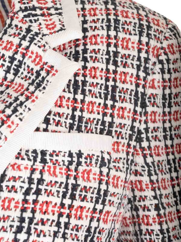 Blazer di tweed di cotone shop online: THOM BROWNE