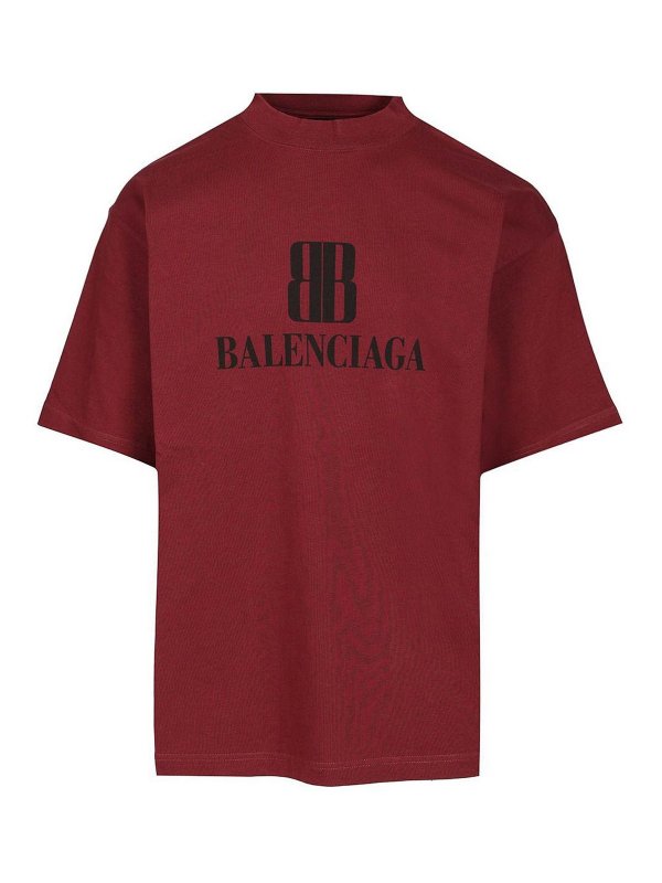 BALENCIAGA: T-shirts - T-Shirt - Dunkelrot