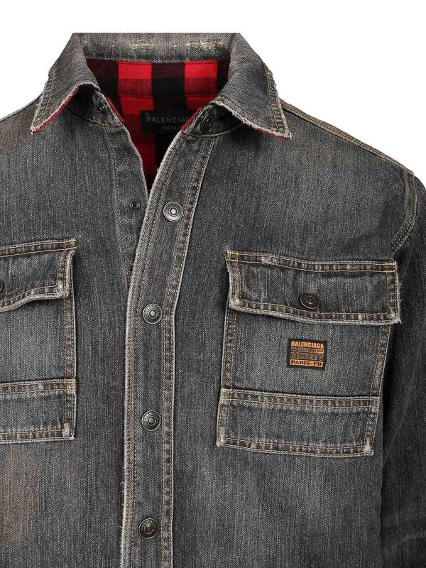 Denim Overshirt shop online: BALENCIAGA