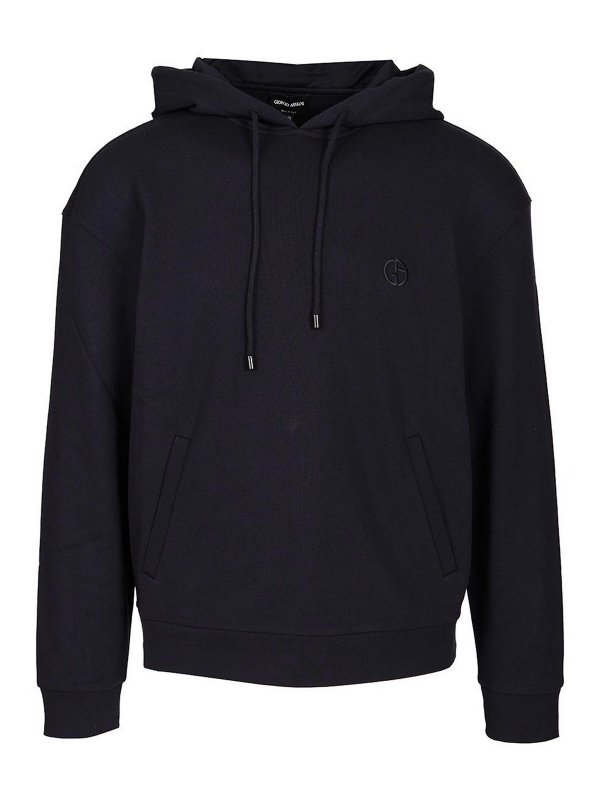 GIORGIO ARMANI: Sweatshirts & Sweaters - Cotton And Cashmere Hooded Sweatshirt