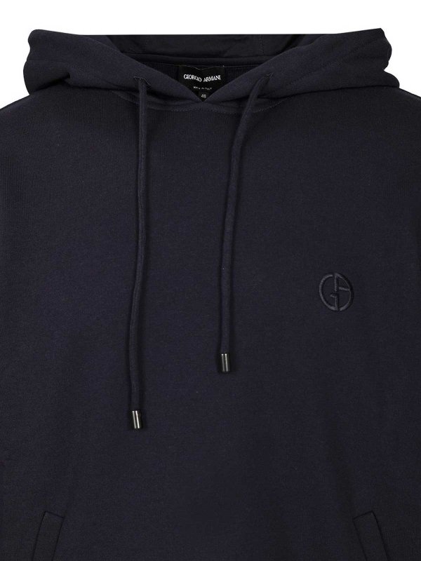 Cotton And Cashmere Hooded Sweatshirt shop online: GIORGIO ARMANI