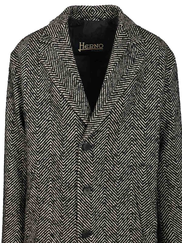 The Best Shops HERNO: short coats - Wool Chevron Coat
