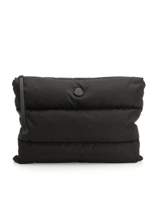 MONCLER: Sacs ordinateur & Mallettes - Manteau En Cuir - Noir