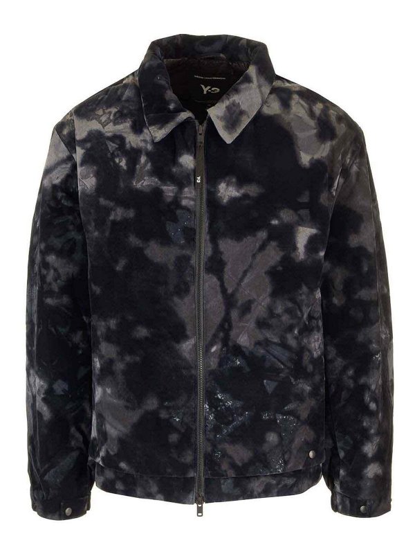 Y-3: giacche casual - Giacca mimetica in bianco e nero