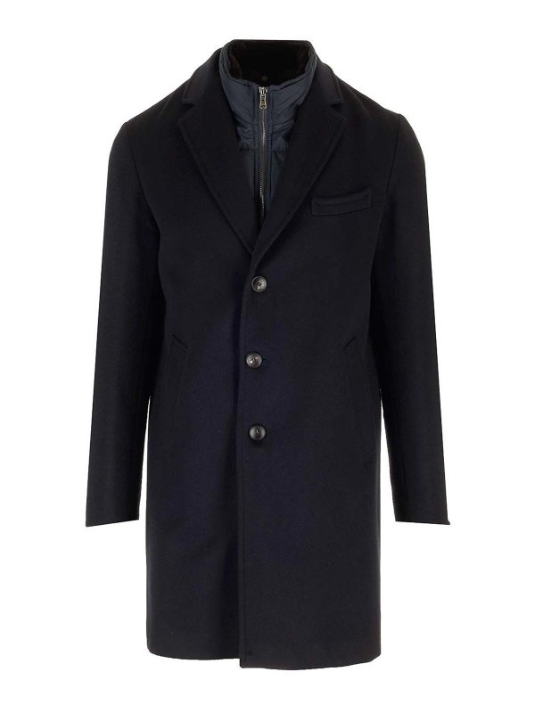BARBA: short coats - Ingle-Breasted Wool And Cashmere Coat