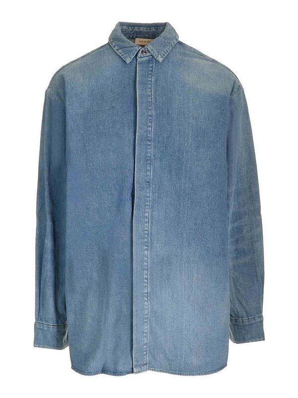 FEAR OF GOD: camicie - Camicia di denim sfiata