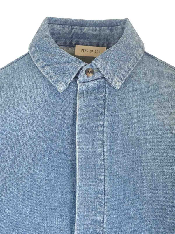 Camicia di denim sfiata shop online: FEAR OF GOD