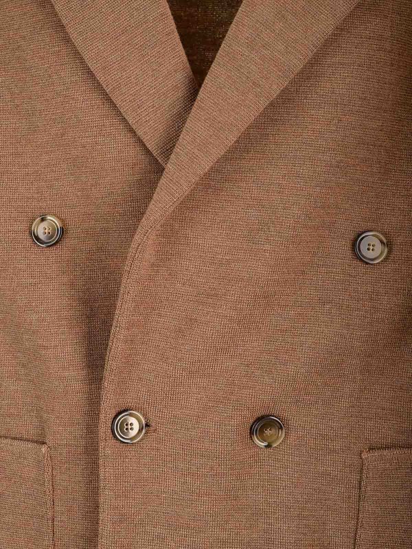 Double Breasted Knitted Jacket shop online: LARDINI