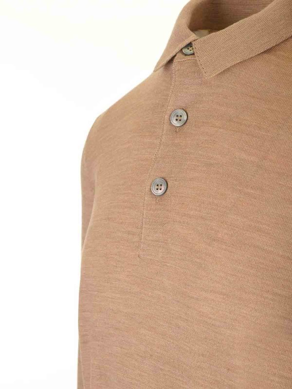 The Best Shops LARDINI: Green Wool Long-Sleeved Polo Shirt