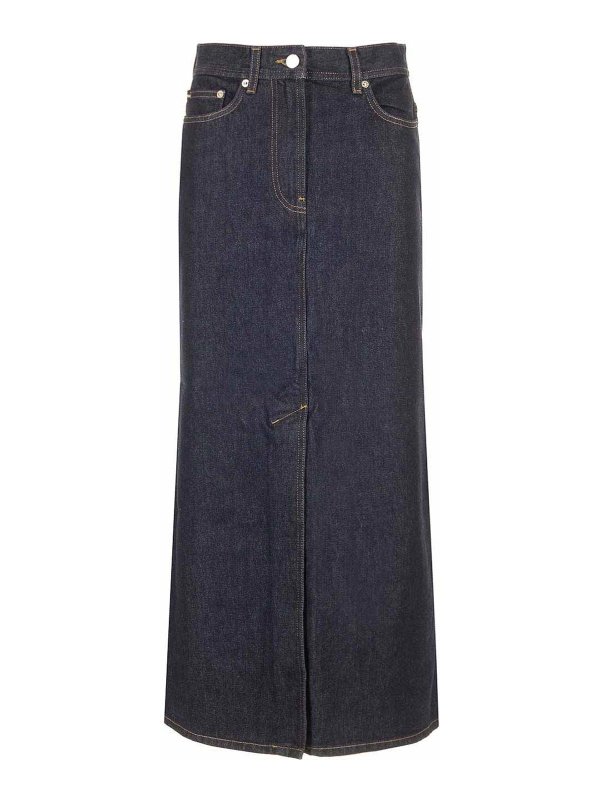 LOULOU STUDIO: ニーレングススカート＆ミディ丈 - 膝丈/ミディスカート - ブルー