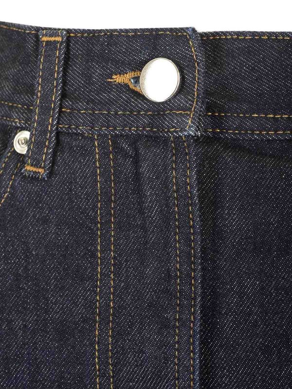 膝丈/ミディスカート - ブルー shop online: LOULOU STUDIO