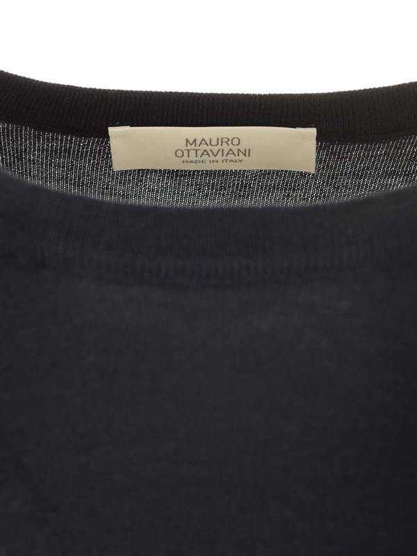 クルーネック - ブルー shop online: MAURO OTTAVIANI