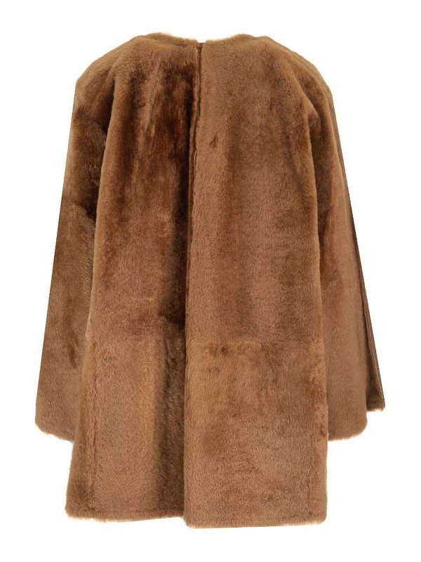 Max Mara: short coats online - Shearling Reversible Coat